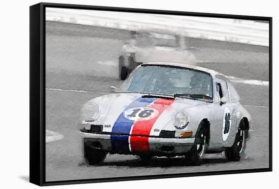 Porsche 911 Race in Monterey Watercolor-NaxArt-Framed Stretched Canvas