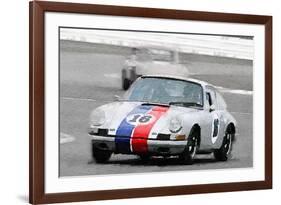 Porsche 911 Race in Monterey Watercolor-NaxArt-Framed Art Print