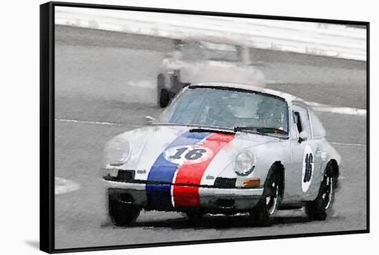 Porsche 911 Race in Monterey Watercolor-NaxArt-Framed Stretched Canvas