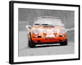 Porsche 911 Race Track Watercolor-NaxArt-Framed Art Print