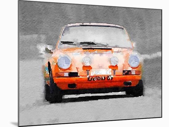 Porsche 911 Race Track Watercolor-NaxArt-Mounted Art Print