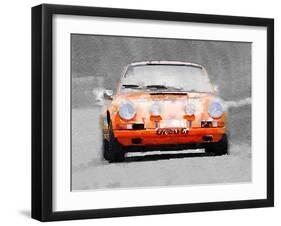 Porsche 911 Race Track Watercolor-NaxArt-Framed Art Print