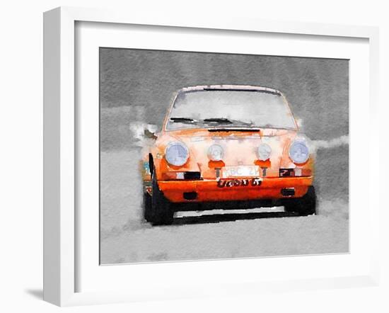 Porsche 911 Race Track Watercolor-NaxArt-Framed Art Print