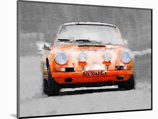 Porsche 911 Race Track Watercolor-NaxArt-Mounted Art Print