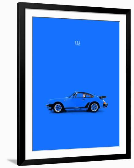 Porsche 911 Turbo Blue-Mark Rogan-Framed Art Print