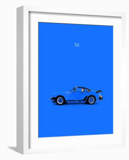 Porsche 911 Turbo Blue-Mark Rogan-Framed Art Print