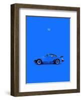 Porsche 911 Turbo Blue-Mark Rogan-Framed Art Print