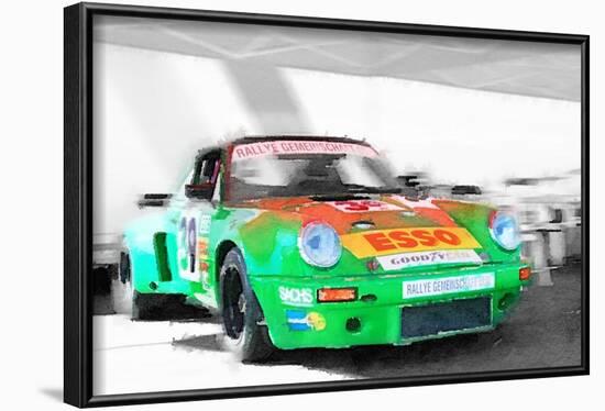Porsche 911 Turbo Watercolor-NaxArt-Framed Art Print