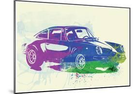 Porsche 911 Watercolor-NaxArt-Mounted Poster