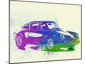 Porsche 911 Watercolor-NaxArt-Mounted Art Print