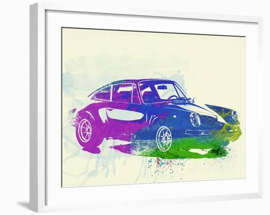 Porsche 911 Watercolor-NaxArt-Framed Art Print