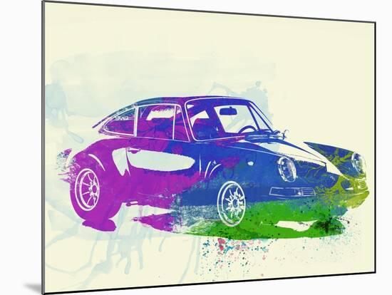 Porsche 911 Watercolor-NaxArt-Mounted Art Print