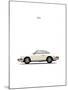 Porsche 911E 1968 White-Mark Rogan-Mounted Art Print