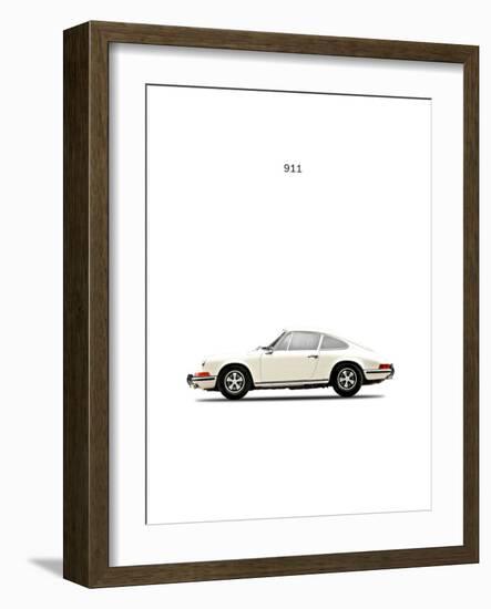 Porsche 911E 1968 White-Mark Rogan-Framed Art Print