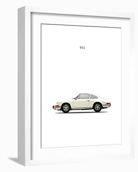 Porsche 911E 1968 White-Mark Rogan-Framed Art Print