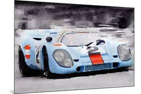 Porsche 917 Gulf Watercolor-NaxArt-Mounted Art Print