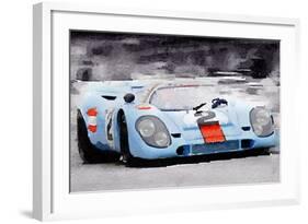 Porsche 917 Gulf Watercolor-NaxArt-Framed Art Print