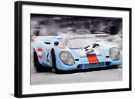 Porsche 917 Gulf Watercolor-NaxArt-Framed Art Print