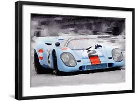 Porsche 917 Gulf Watercolor-NaxArt-Framed Art Print