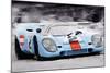 Porsche 917 Gulf Watercolor-NaxArt-Mounted Art Print