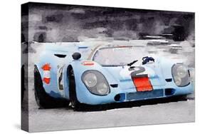 Porsche 917 Gulf Watercolor-NaxArt-Stretched Canvas