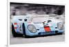 Porsche 917 Gulf Watercolor-NaxArt-Framed Art Print