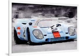 Porsche 917 Gulf Watercolor-NaxArt-Framed Art Print