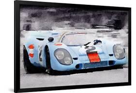 Porsche 917 Gulf Watercolor-NaxArt-Framed Art Print