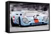 Porsche 917 Gulf Watercolor-NaxArt-Framed Stretched Canvas