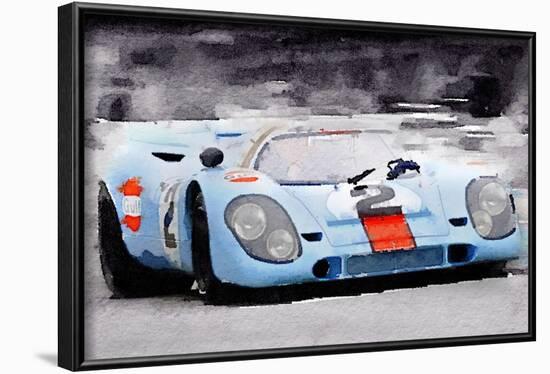 Porsche 917 Gulf Watercolor-NaxArt-Framed Art Print