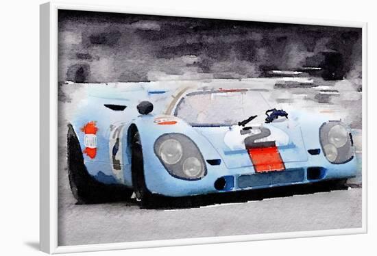 Porsche 917 Gulf Watercolor-NaxArt-Framed Art Print