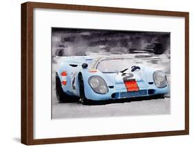 Porsche 917 Gulf Watercolor-NaxArt-Framed Art Print