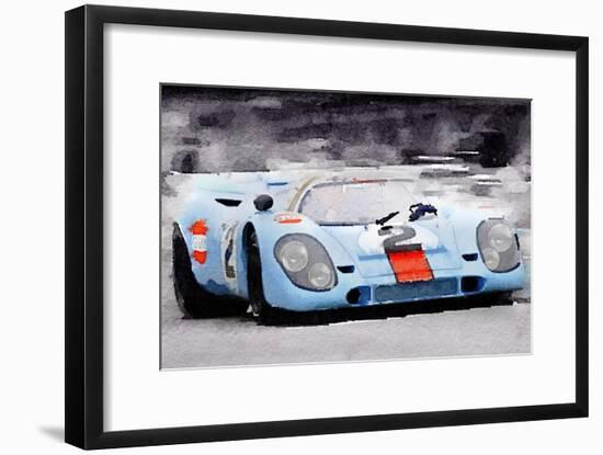 Porsche 917 Gulf Watercolor-NaxArt-Framed Art Print