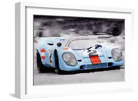 Porsche 917 Gulf Watercolor-NaxArt-Framed Art Print