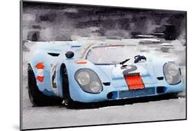 Porsche 917 Gulf Watercolor-NaxArt-Mounted Art Print