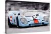 Porsche 917 Gulf Watercolor-NaxArt-Stretched Canvas