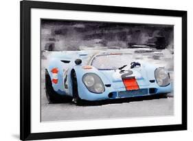 Porsche 917 Gulf Watercolor-NaxArt-Framed Premium Giclee Print