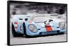 Porsche 917 Gulf Watercolor-NaxArt-Framed Stretched Canvas