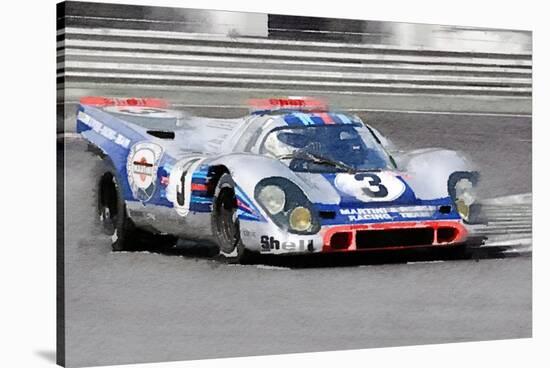 Porsche 917 Martini Rossi Watercolor-NaxArt-Stretched Canvas