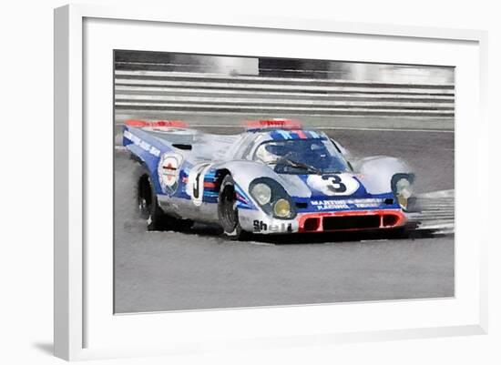 Porsche 917 Martini Rossi Watercolor-NaxArt-Framed Art Print