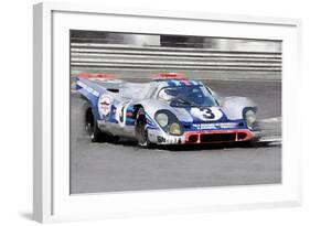 Porsche 917 Martini Rossi Watercolor-NaxArt-Framed Art Print