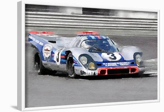 Porsche 917 Martini Rossi Watercolor-NaxArt-Framed Art Print