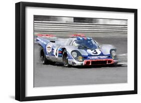 Porsche 917 Martini Rossi Watercolor-NaxArt-Framed Art Print