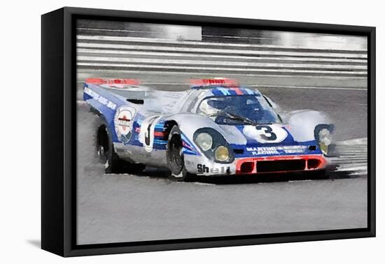 Porsche 917 Martini Rossi Watercolor-NaxArt-Framed Stretched Canvas