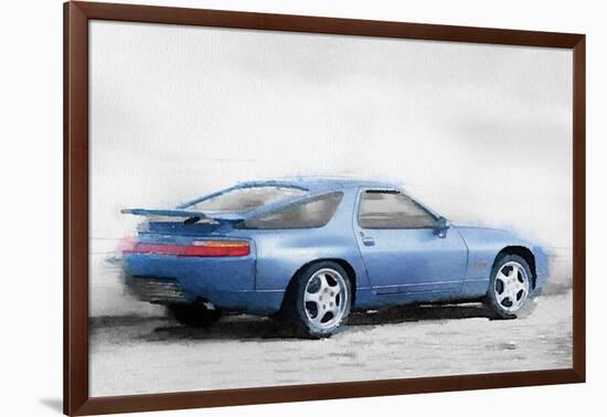 Porsche 928 Watercolor-NaxArt-Framed Art Print