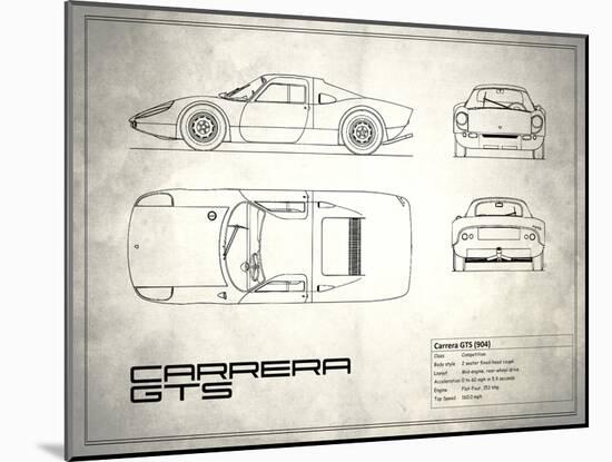 Porsche Carrera GTS White-Mark Rogan-Mounted Art Print