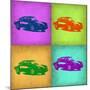 Porsche Pop Art 1-NaxArt-Mounted Premium Giclee Print