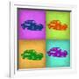 Porsche Pop Art 1-NaxArt-Framed Art Print