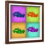 Porsche Pop Art 1-NaxArt-Framed Art Print