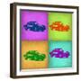 Porsche Pop Art 1-NaxArt-Framed Art Print